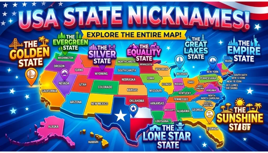 Complete List of All 50 State Nicknames in Alphabetical Order