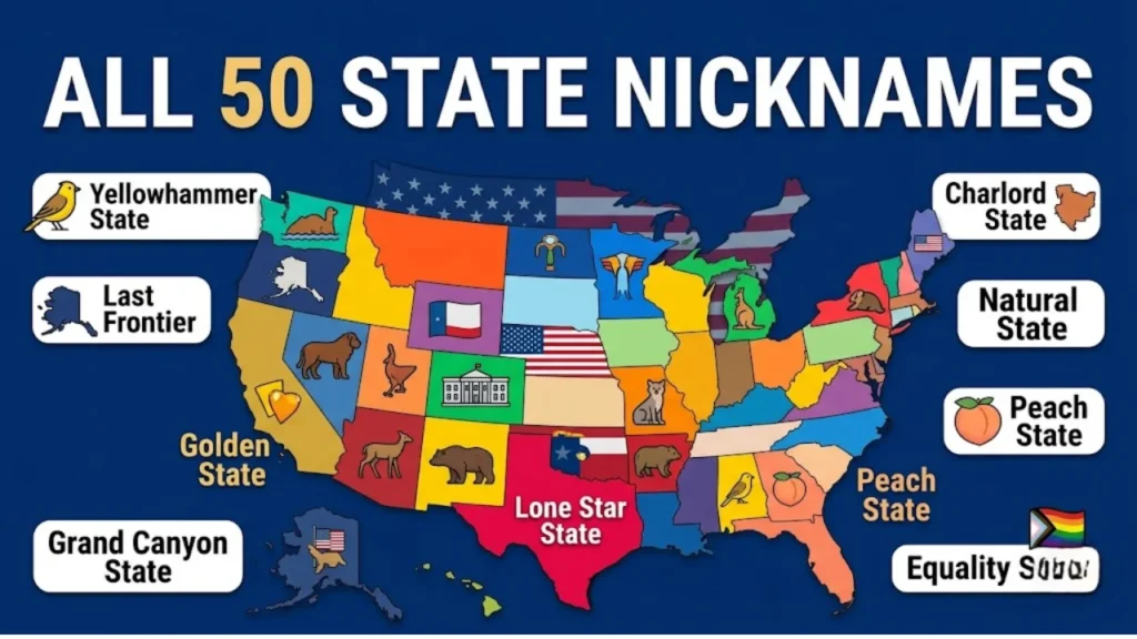 Complete State Nicknames List (All 50 States, Numbered 1–50)