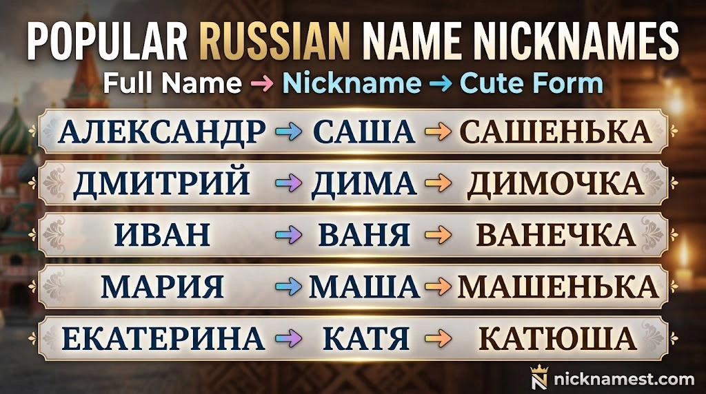 Common Nicknames for Popular Russian Names